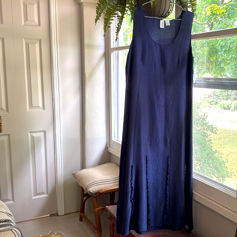 DKNY Pure silk maxi tank dress. M